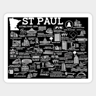 St Paul Map Sticker